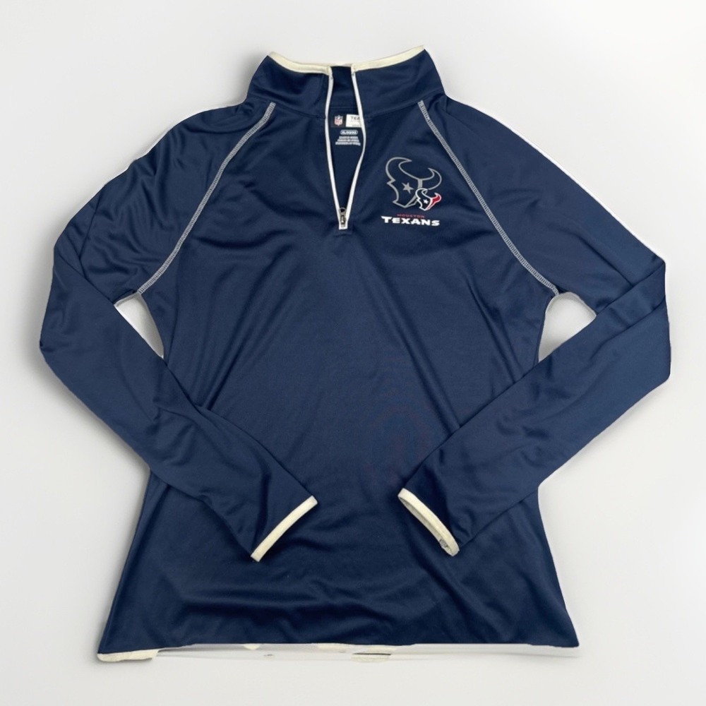 NFL Team Apparel Womens Houston Texans‎ Quarter Zip Pull Over Navy Size XL EUC